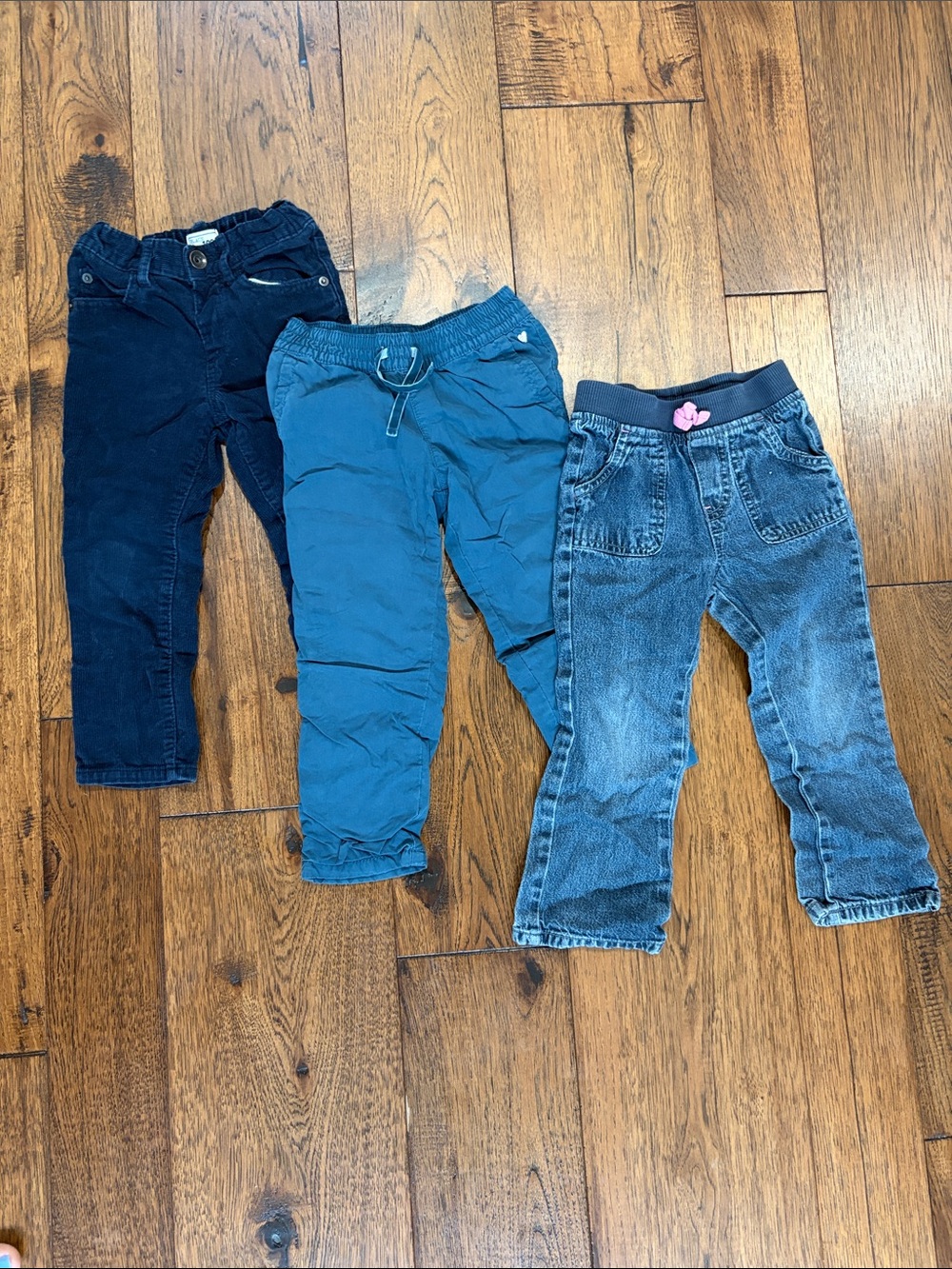 3 for $21 💜 Kids Navy, Teal and Denim Pull-On Bottoms - set of 3 pants